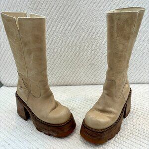 Women's Tan Combat Boots
